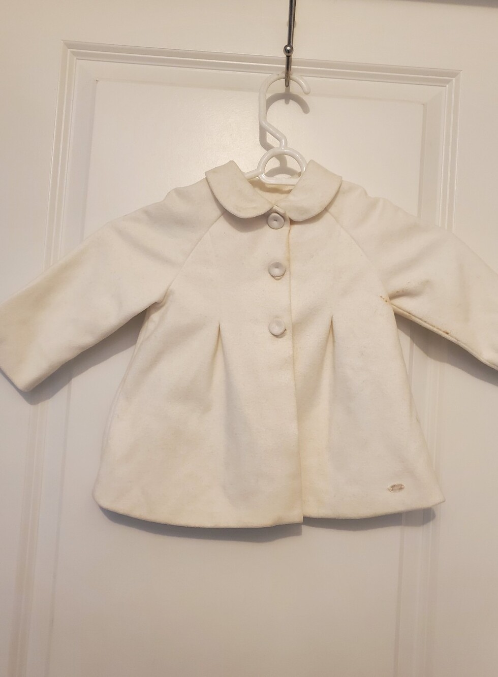 Mayoral Newborn White Dressy Fall Spring Coat sz 12m